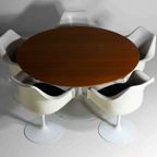 Grote Set Van 8 Vintage Mid-Century Tulip Eetkamerstoelen Van Eero Saarinen Voor Knoll thumbnail 20