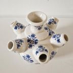 Porselein Tulpenvaas Tulpenvaasje Blauw Wit Vintage Vaasje thumbnail 3