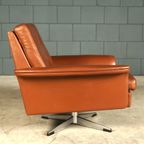 Vintage Lederen Draaifauteuil – Jaren 70 thumbnail 2