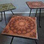 * 3 Vintage Plantentafels Plantentafel Tegel Tafeltje thumbnail 4