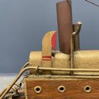 Groot Oud Volkskunst Stoom Schip thumbnail 17