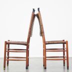 Set Van 6 Schuitema Eetkamerstoelen Uit De Shaker Collectie Met Gevlochten Leren Zitting En Rugle thumbnail 6