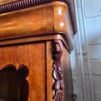 Demontabele Antiek Mahonie Vitrinekast Met Lade En Planken, 186 Cm Hoog thumbnail 5