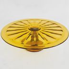 Art Deco Taartplateau Val St. Lambert Amber Geel 1930’s thumbnail 3