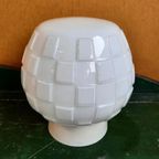 Vintage Glas Plafoniere, Plafond Lamp, Reliëf Glas thumbnail 15