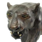 Mid Century Lederen Panter Beeld Liberty Of London 43cm thumbnail 13