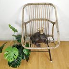 Vintage, Boho Mid Century Rieten Rotan Kinder Stoel. 1 thumbnail 2