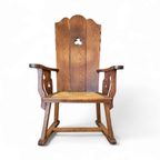 High Back / Monastry / Rush Seat Armchair 1950s thumbnail 8