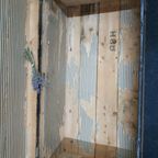 Originele Antieke Reiskoffer Hutkoffer Metaal/hout thumbnail 6