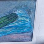 Origineel Acrylschilderij Op Canvas Met Ophangsysteem.blauw, Groen Schilderij thumbnail 4