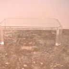 David Lange Lucite And Glass Coffee Table thumbnail 4