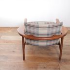 Vintage Design Fauteuil Teak + Nieuwe Stoffering Naar Wens thumbnail 7