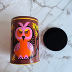 Groot Vintage Bewaar Blik Met Uilenmotief thumbnail 9