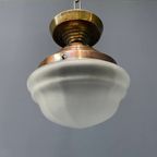 Matglazen Plafondlamp Met Koperen Armatuur thumbnail 8