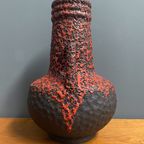 Fat Lava Vase In Red And Black By Fohr West Germany Ceramics thumbnail 10