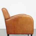 Strakke, Karakteristieke En Tijdloze Vintage Schapenleren Design Armchair thumbnail 4