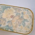 Fifties Vintage Dienblad Glasvezel Serveerblad Bloemen thumbnail 8