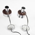Vintage - Made In Italy - Florence - Tafellampen Set (2) - Attr. Targetti Sankey - Chroom - Metaa thumbnail 11