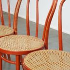 Super Charmante Set Van 4 Rode Vintage Thonet Design Bistrostoelen. thumbnail 11