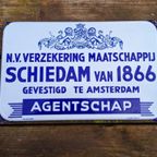 Emaille Bord N.V. Verzekering Maatschappij Schiedam Van 1866 thumbnail 2