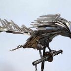 Scrap Metal Art, Vogel/Arend Kunst Van Gerecycled Materiaal. thumbnail 4