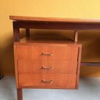 Vintage Design Teak Fineer Bureau, Desk, Divider, Werkplek thumbnail 4