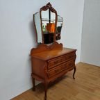 Brocante Vintage Kaptafel Make-up Tafel Met Drieluikspiegel thumbnail 7