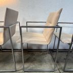 Vier Arco Frame Eetkamerstoelen, Crème Bekleding, Burkhard Vogtherr thumbnail 11