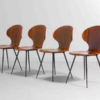 Zeldzame Set Van Mid-century "lulli" Eetkamerstoelen Door Carlo Ratti, Italië 1950 thumbnail 6