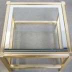 Mooie Vintage Hollywood Regency Design Bijzet/ Salontafel Met Een Glazen Blad thumbnail 3