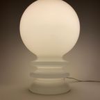 Vintage Tafellamp Van WIT Muranoglas 1970 thumbnail 11