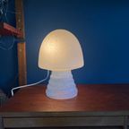 Hb Glas Mushroomlamp Gespikkeld Wit , Mat / Satijn Jaren 60-70 Design Glazen Lamp thumbnail 10