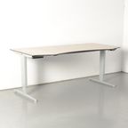 Aspa Elektrisch Bureau, Eiken Blad, 180 X 80/90 Cm, Hoogte Instelbaar Onderstel ( Let Op Dit Is G thumbnail 2