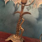 2 Beschikbaar Vintage Murano Teardrop Tafellampen Giraffe Met Palmboom! thumbnail 5