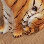 Large Vintage Ceramic Tiger Sculpture thumbnail 6