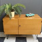 Blond Wood Low Cabinet 1970S thumbnail 9