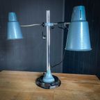 Twee Koppige Industriële Bureaulamp – Jaren 70 thumbnail 8