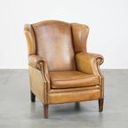 Prachtige Schapenleren Oorfauteuil Met Een Zeer Mooie Kleur En Patina thumbnail 2