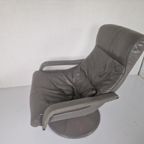 Vintage Jaren 70 Leren Draai Fauteuil Space Age Tulp Voet. thumbnail 8