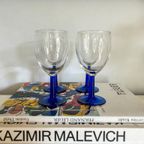 4X Vintage Luminarc Wijnglazen Donkerblauwe Steel thumbnail 2