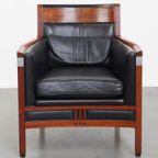 Schuitema Art Deco Design Fauteuil Uit De Decoforma Serie Met Zwart Leer thumbnail 8