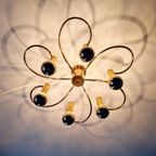 Grote Koperen Plafondlamp, Cosack Leuchten, 1970 thumbnail 3