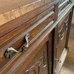 Vintage Houten Commode Met Terrakleurig Marmeren Blad thumbnail 8