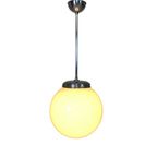 Art Deco Hanglamp Met Witte Bol, Jaren 30 thumbnail 3