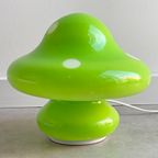 Groen Met Witte Stippen Glazen Paddestoel Tafellamp, Mushroom Lamp thumbnail 6