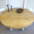 Prachtige Witte Landelijke Ronde Mango Eettafel 140 Cm thumbnail 3