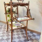 Jaren 60 Etagere Plantentafel Bamboe En Keramiek thumbnail 5