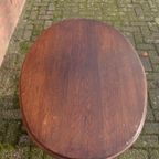 Salontafel Eikenhout Donker Afgewerkt Ovaal Model thumbnail 3