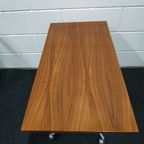 Vintage Jaren 60-70 Verrijdbare Bijzettafel Tv Tafel (Fineer Chroom) thumbnail 7