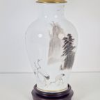 Vintage Haruo Momoki Franklin Porselein Tafellamp 80 Japandi thumbnail 5
